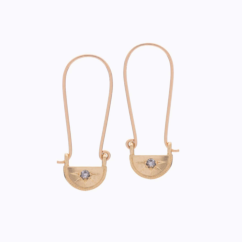 Half Moon Luna Diamond Drop Earrings