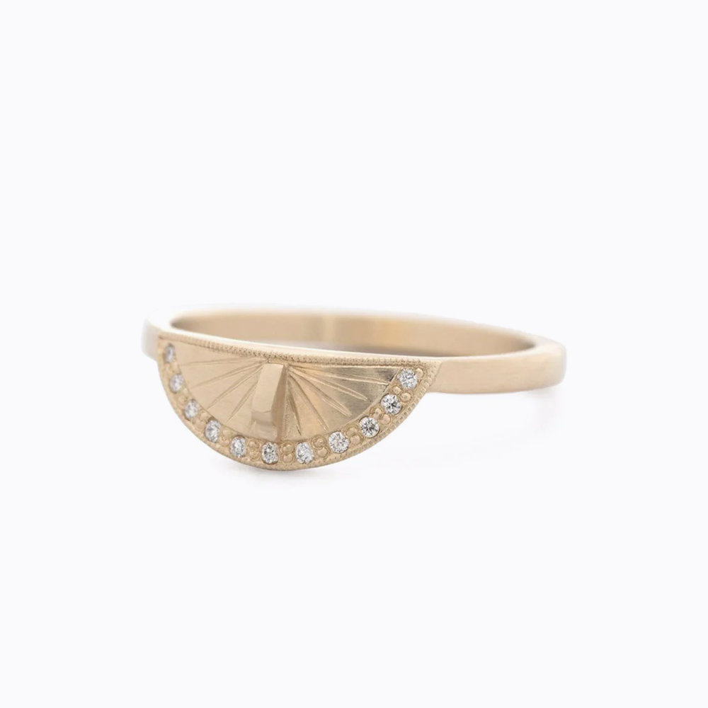 Sundial Pavé Stacker Ring