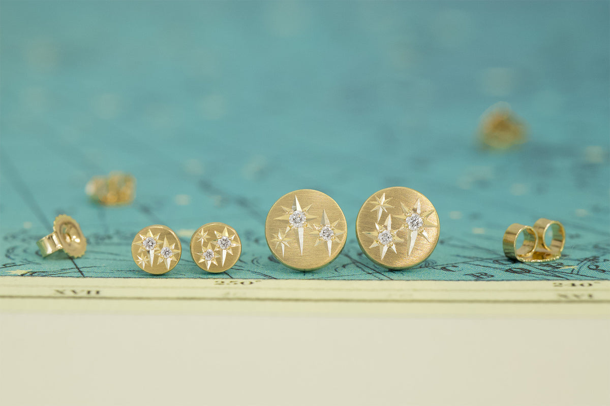 Cosmic Diamond Stud Earrings