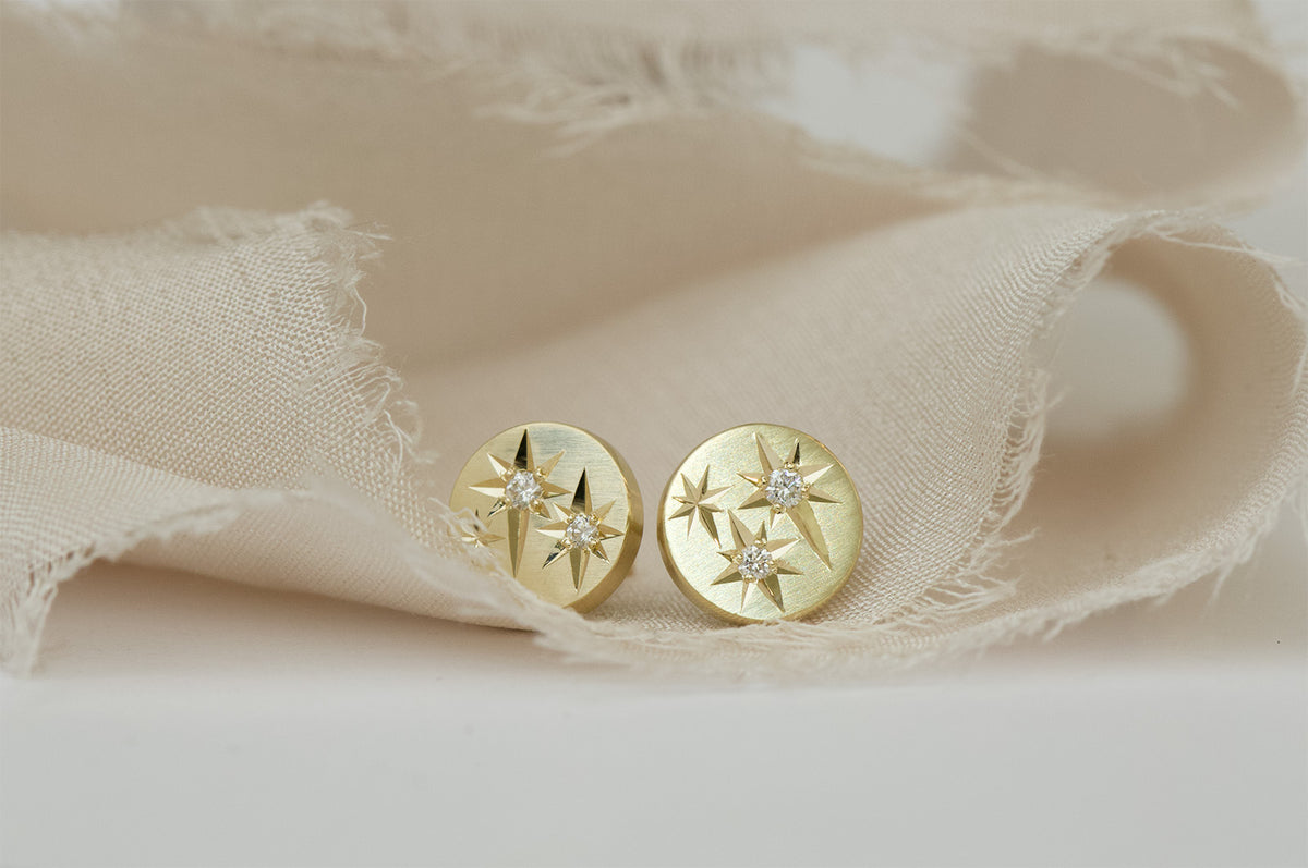 XL Cosmic Diamond Stud Earrings