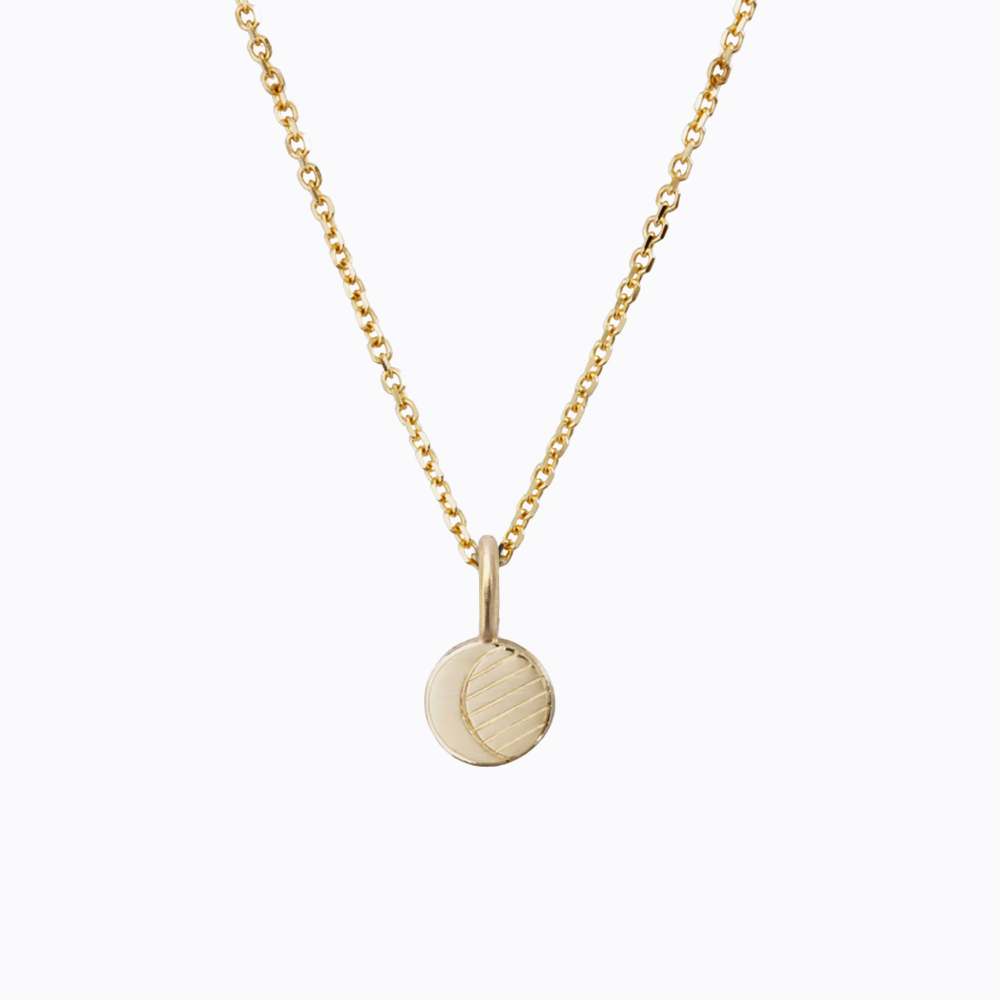 Moon Phase Birthstone Pendant