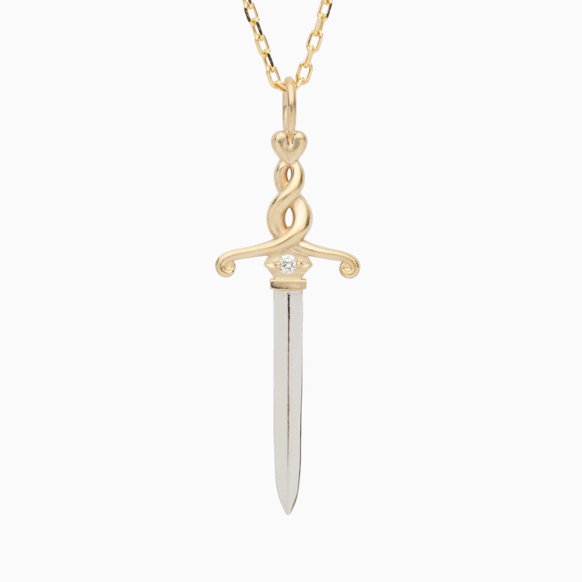 Sword of Courage Pendant – handcrafted in 14K yellow gold, Melissa Scoppa