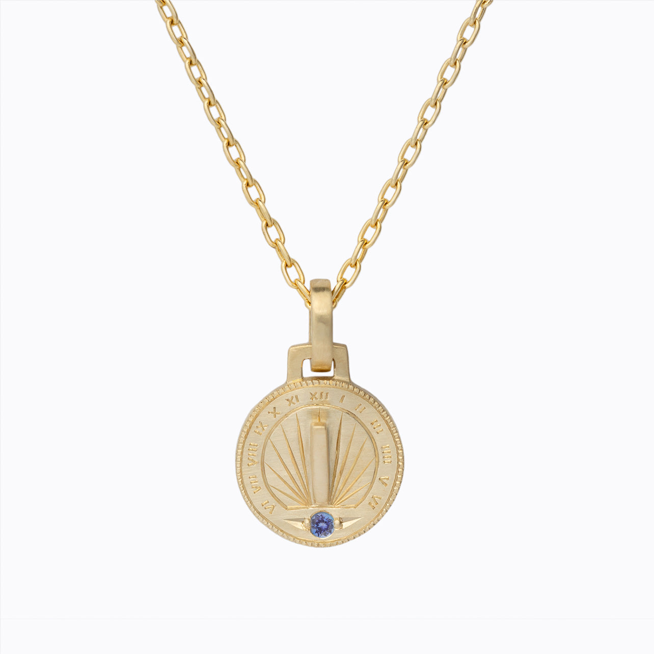 Sundial Birthstone Necklace