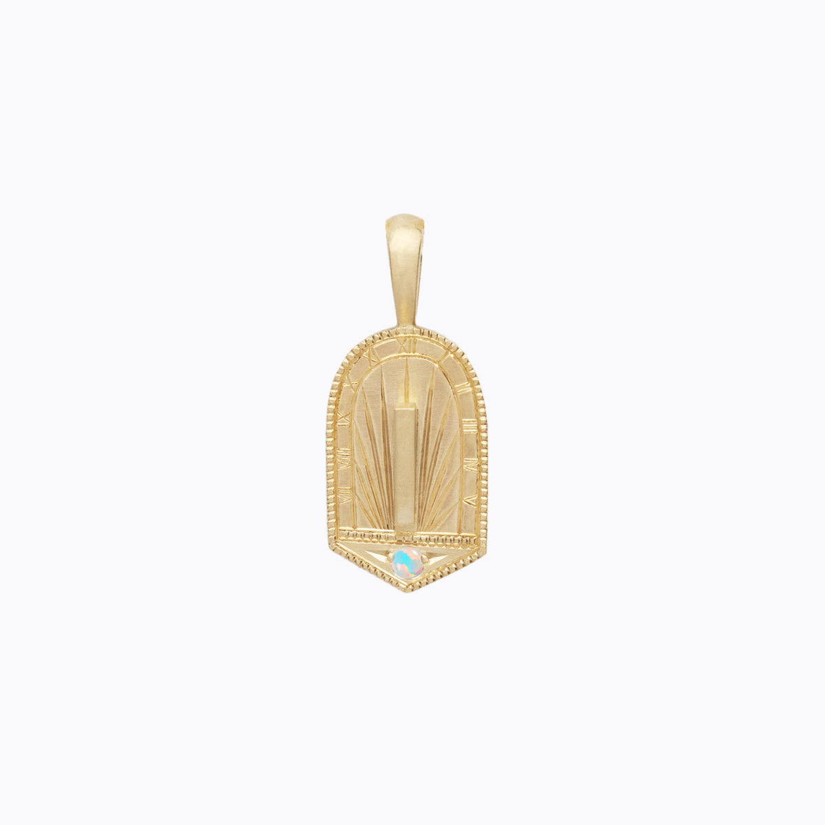 Trip Around the Sundial Birthstone Pendant – 14K gold with natural birthstone, Melissa Scoppa