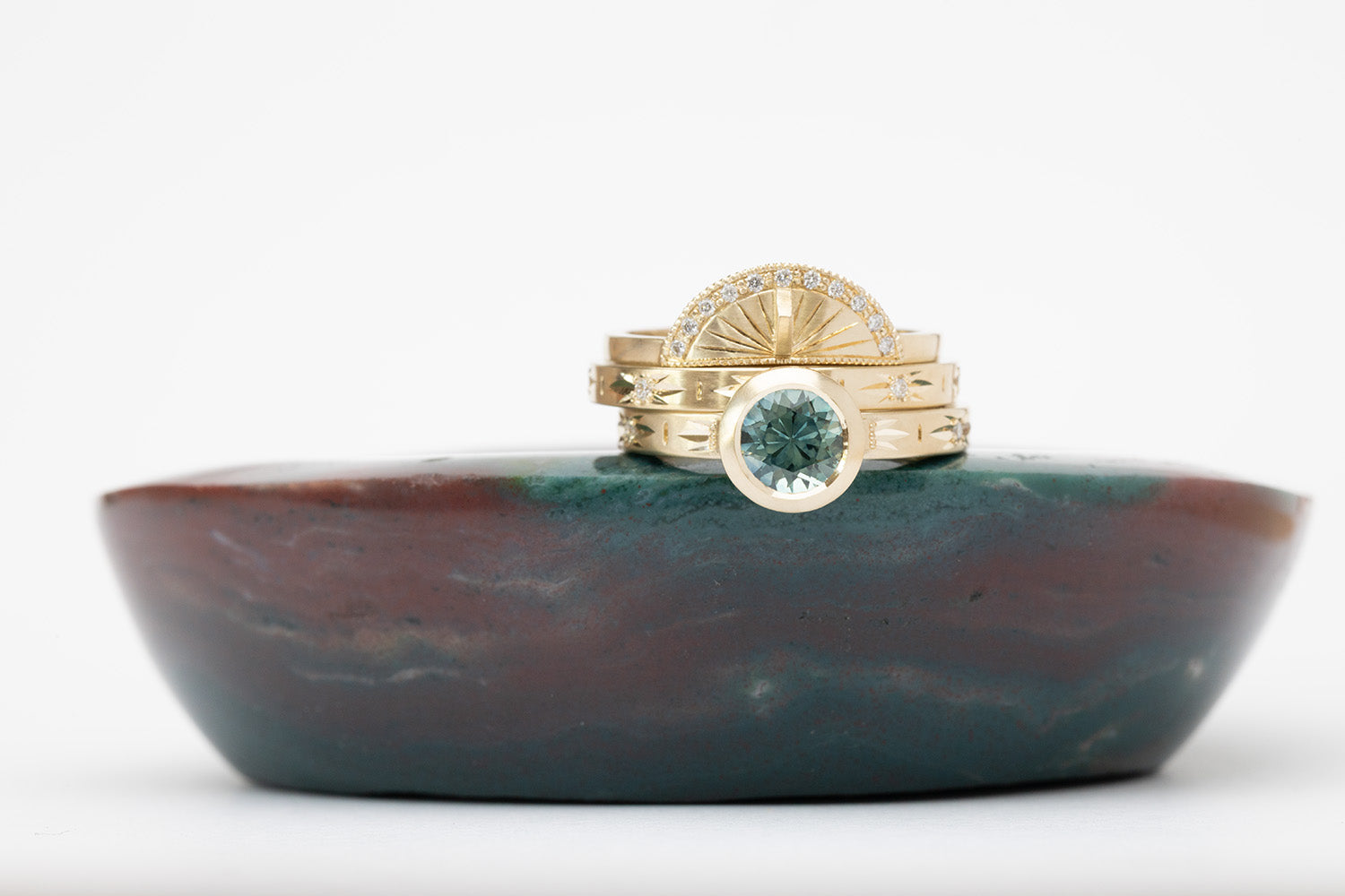 Luna Solitaire 1.24ct. Teal Montana Sapphire