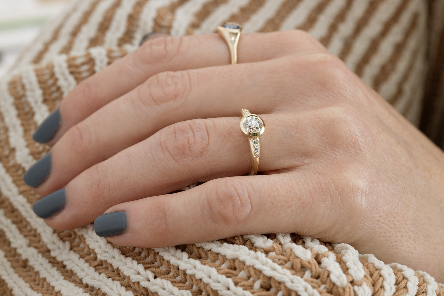 Low Tide Thin Solitaire 0.82ct. Old European Diamond