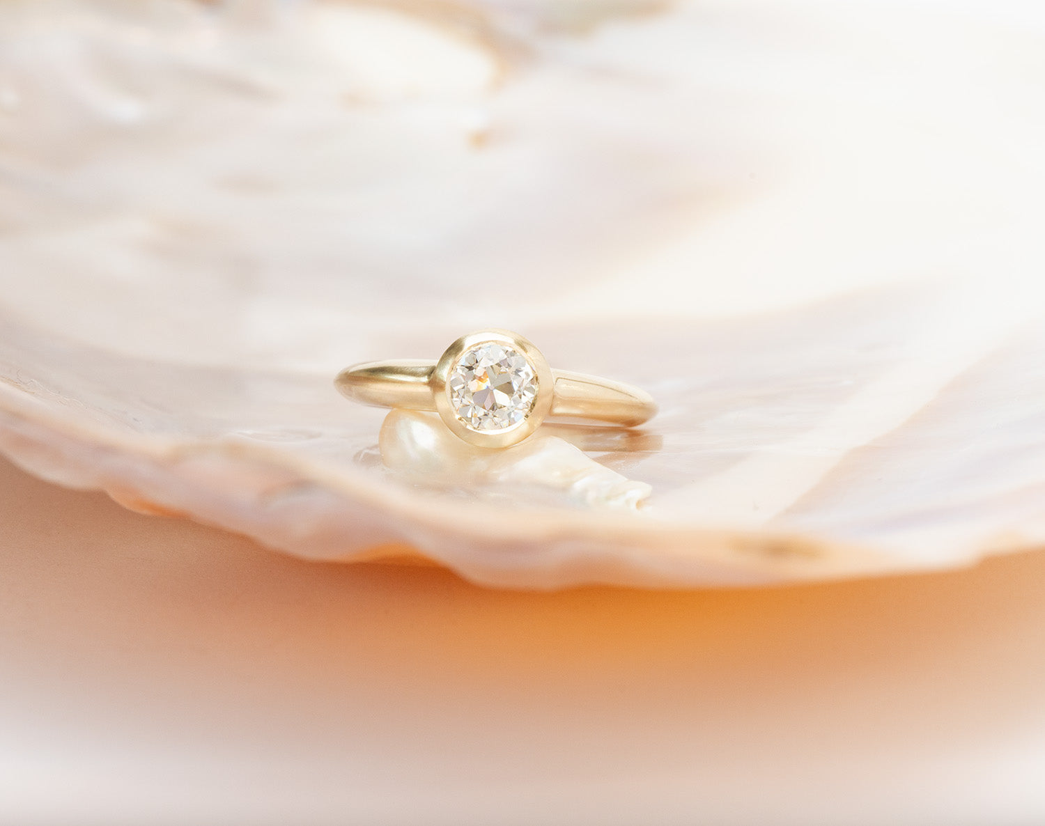 Low Tide Thin Solitaire 0.77ct. Old European Diamond