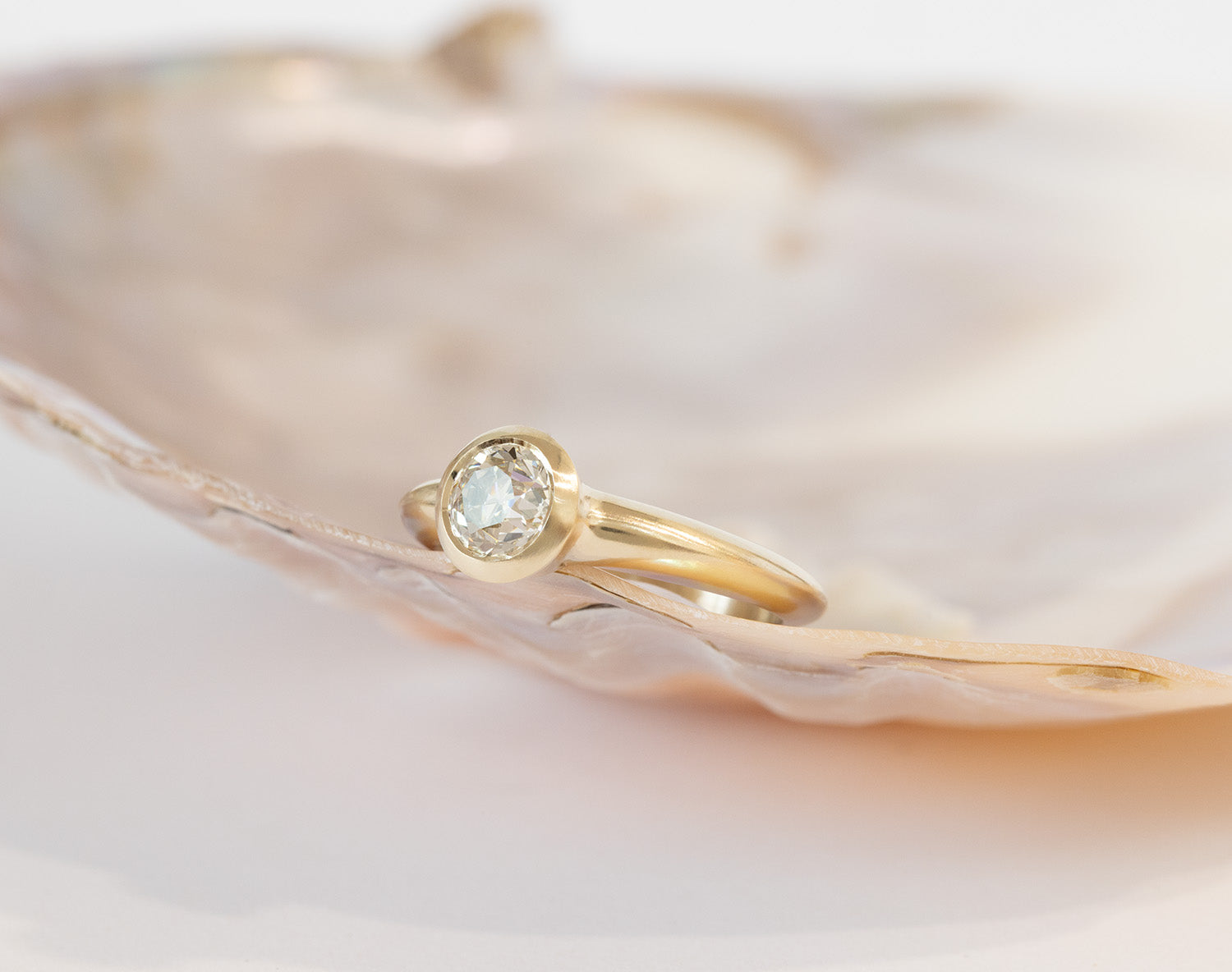 Low Tide Thin Solitaire 0.77ct. Old European Diamond