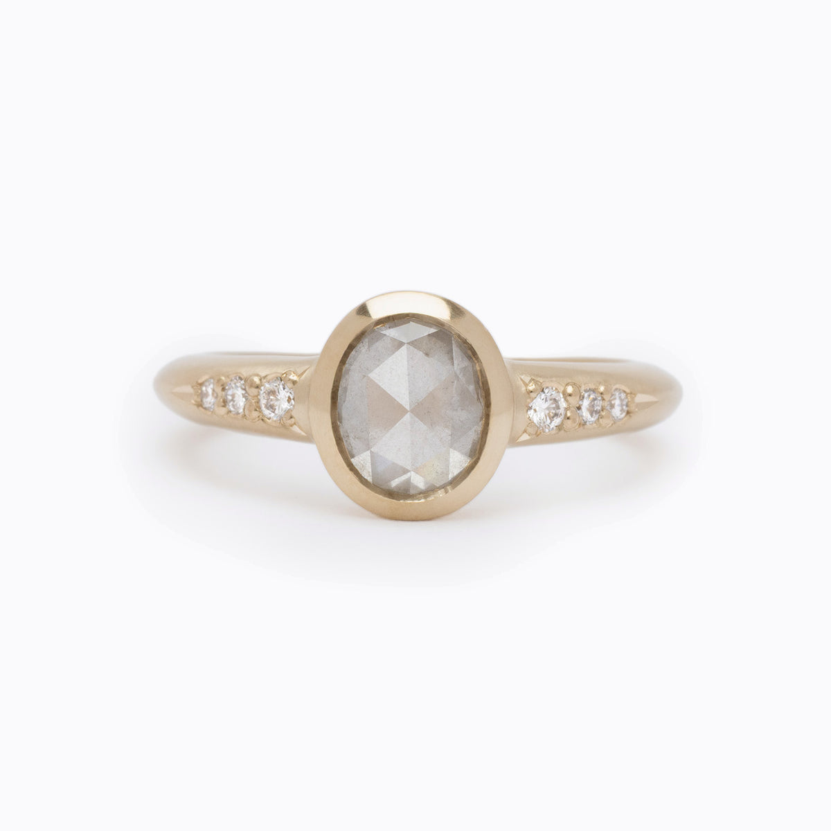 Low Tide Thin Solitaire 1.30ct. Oval Rose Cut Diamond