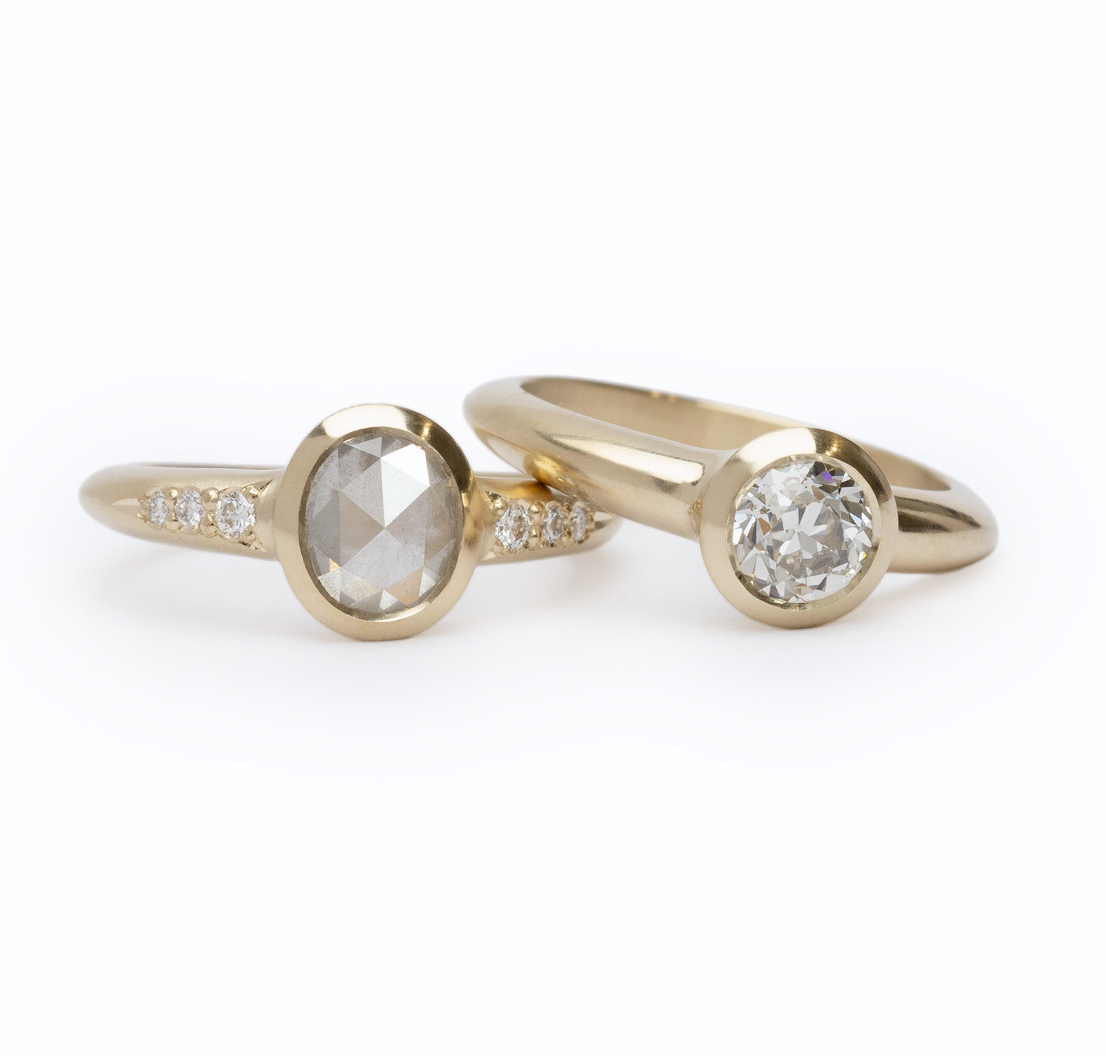 Low Tide Thin Solitaire 1.30ct. Oval Rose Cut Diamond