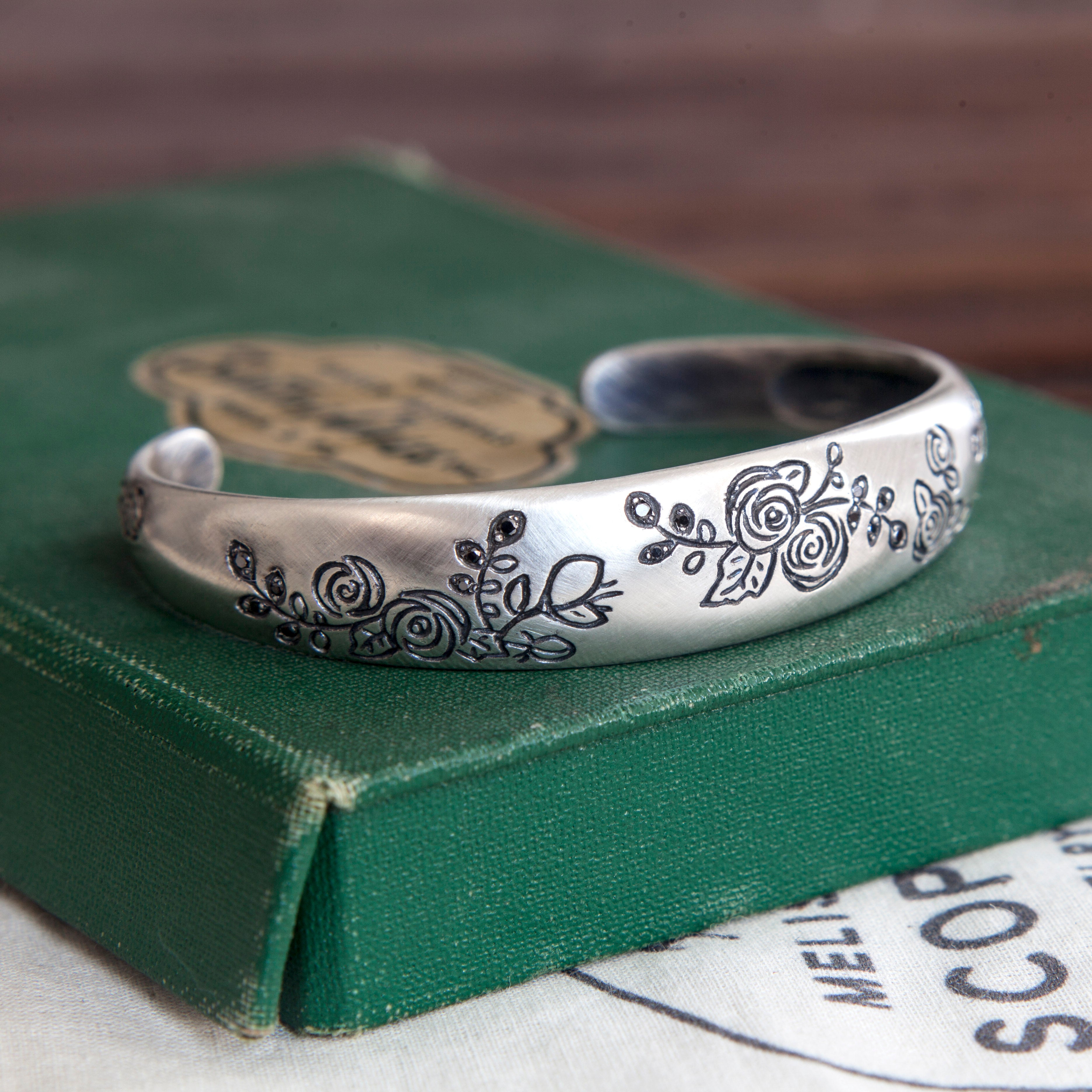 Flower Patch Black Diamond Cuff