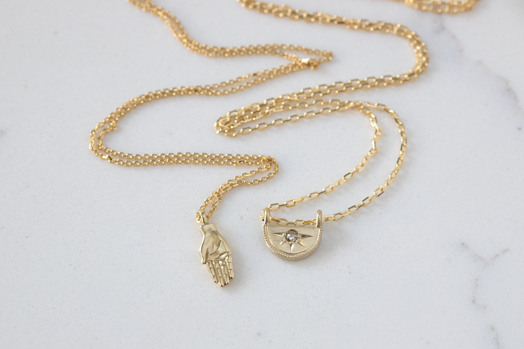 Half Moon Luna Diamond Pendant