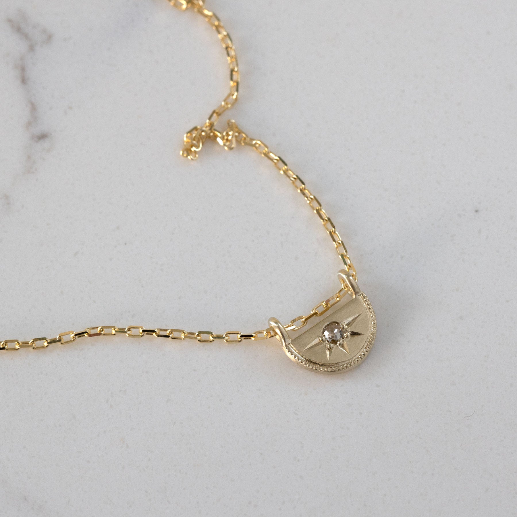 Half Moon Luna Diamond Pendant