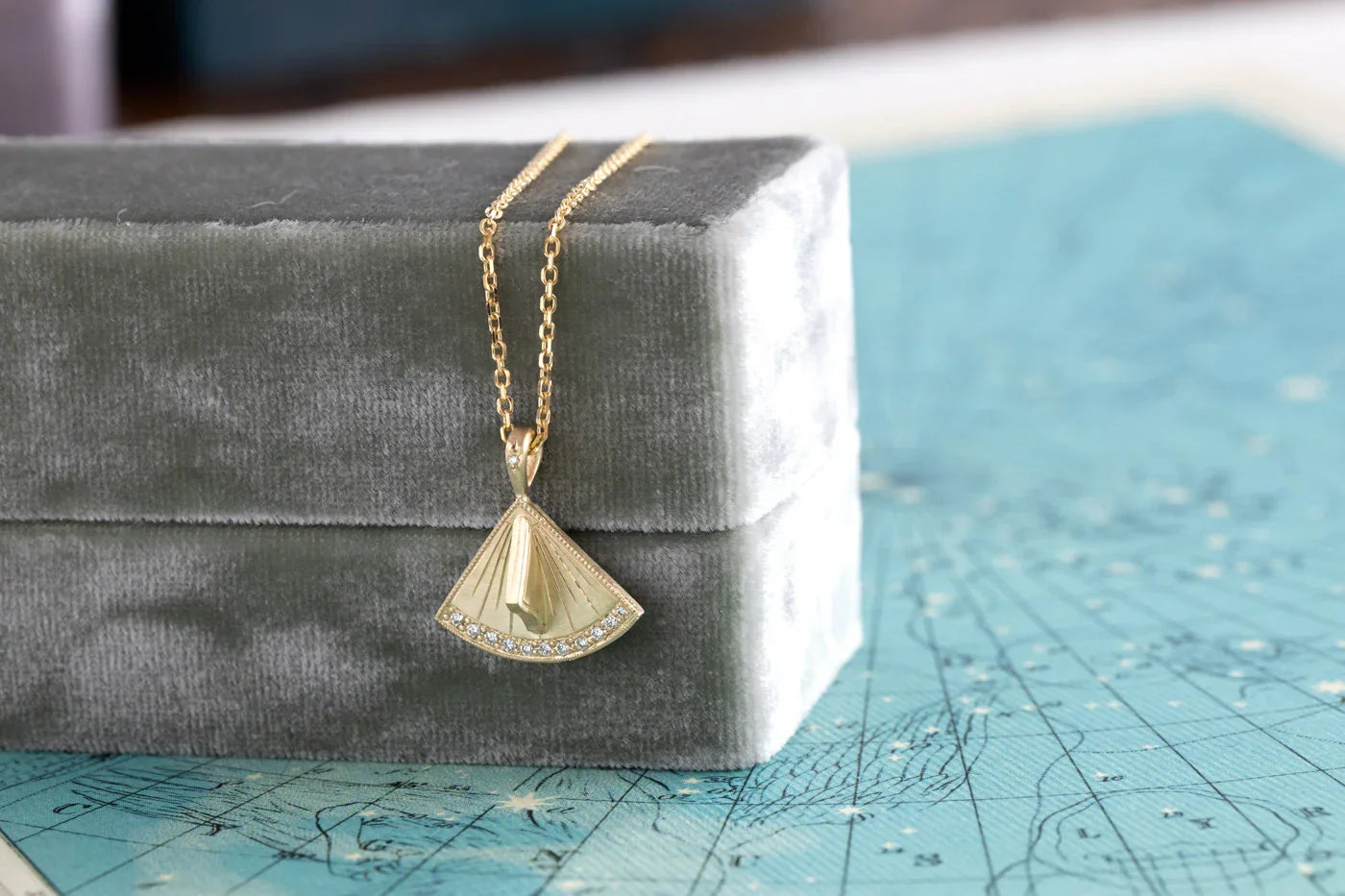 Sundial Pavé Quadrant Pendant