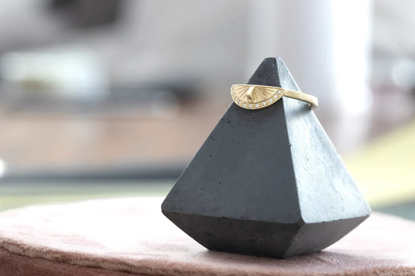Sundial Pavé Stacker Ring