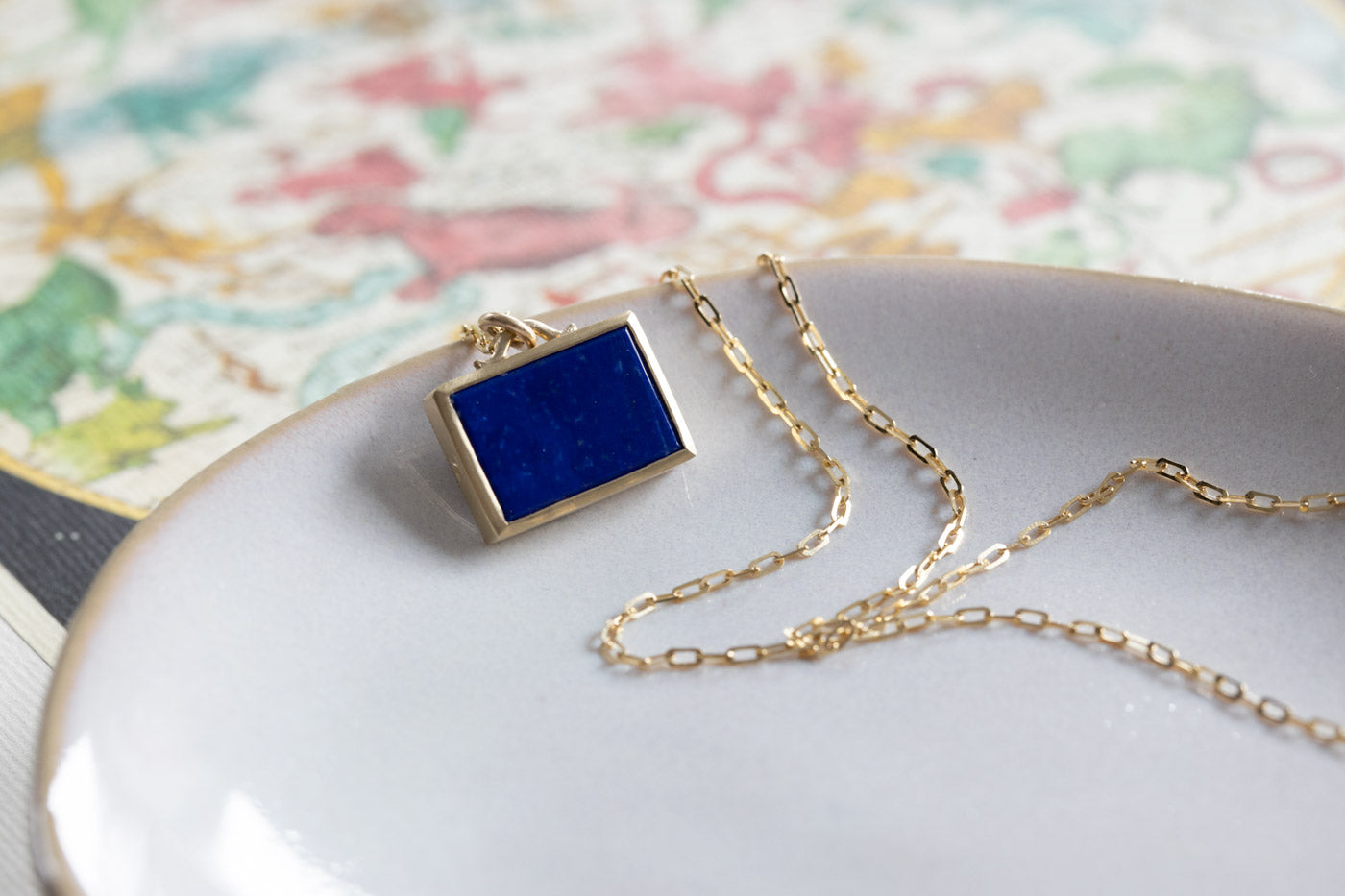 Lapis Sundial Shadowbox Pendant