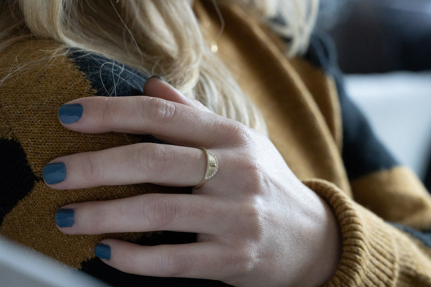 Sundial Pavé Stacker Ring