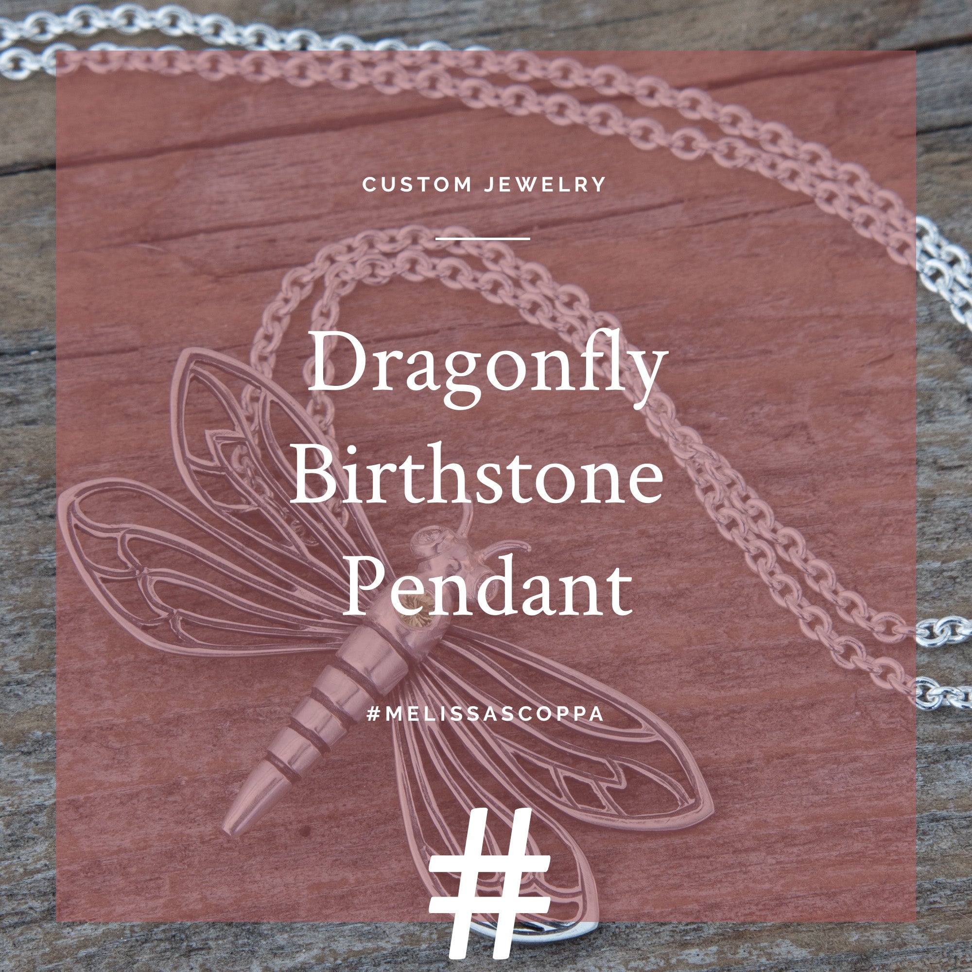 Custom Dragonfly Birthstone Pendant