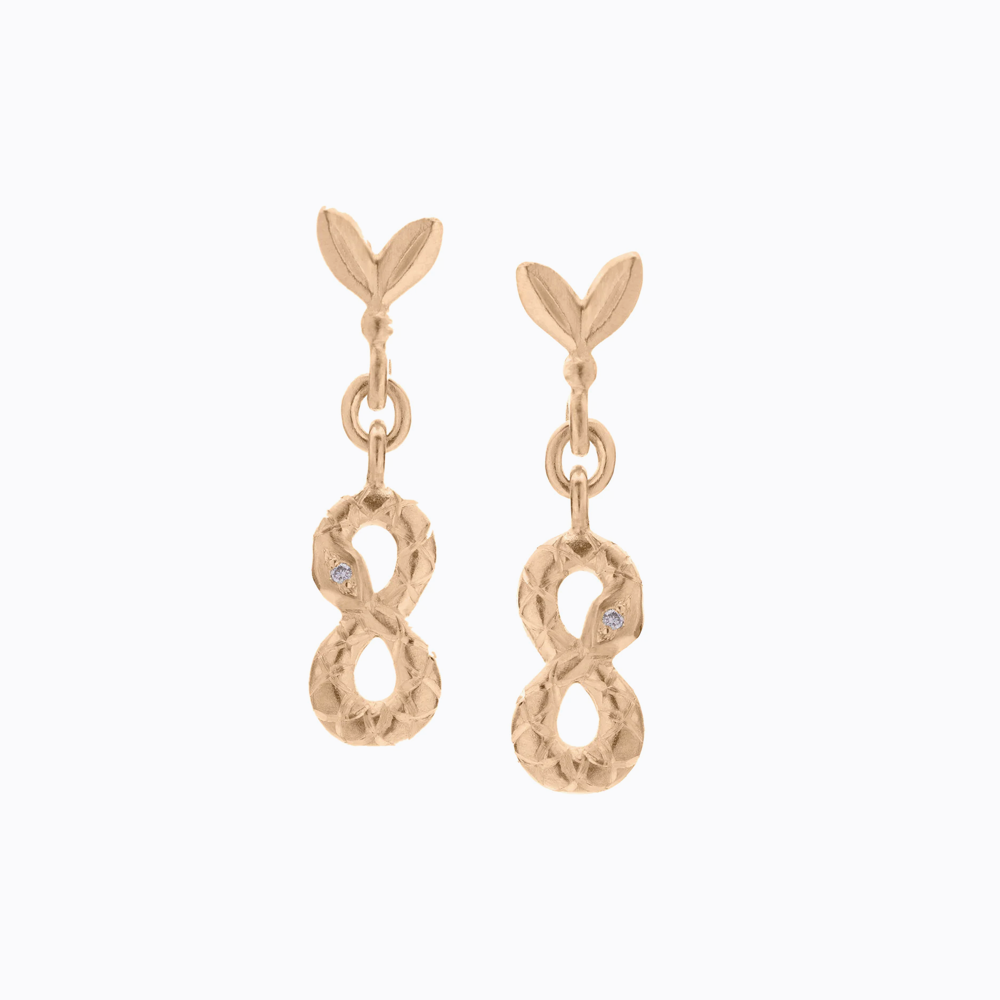 Olive and Ouroboros Link Earrings