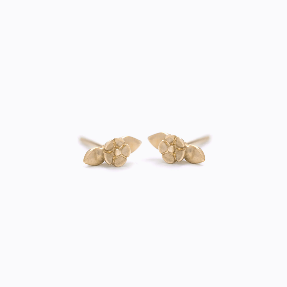 Twin Leaf Wildflower Earrings