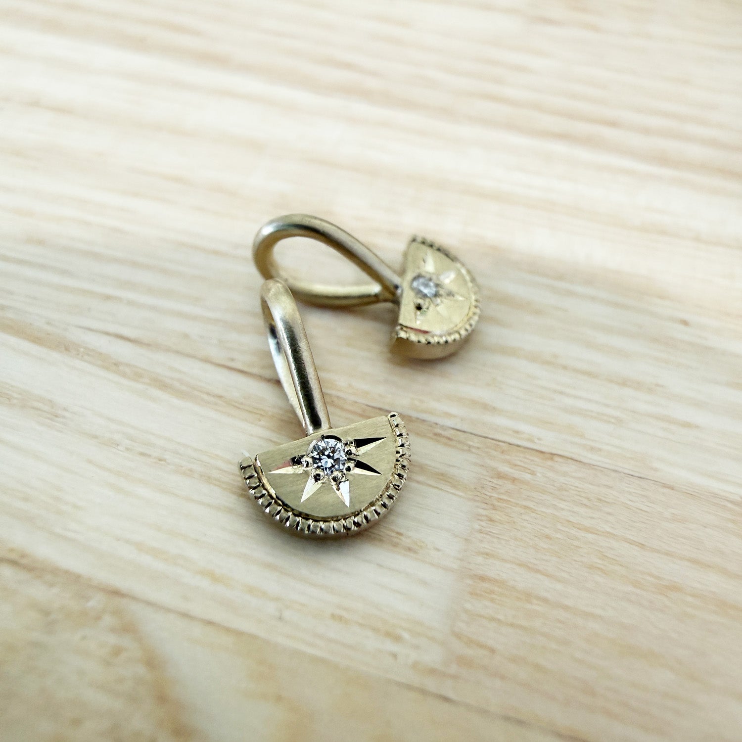 Mini Luna Half Moon Diamond Pendant