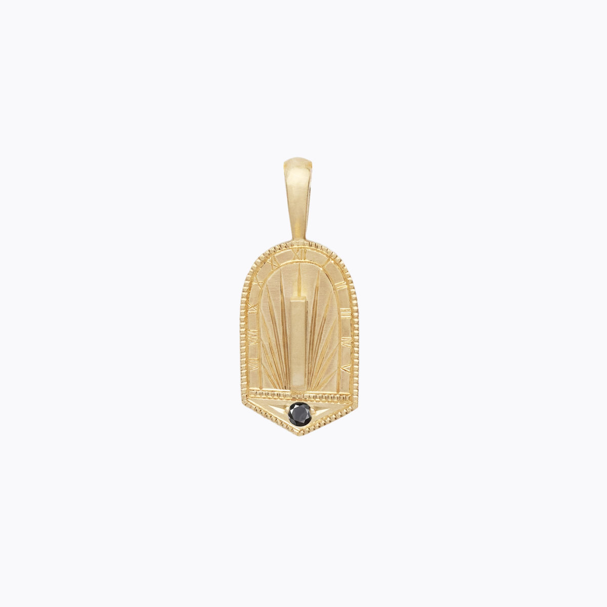 Trip Around the Sundial Birthstone Pendant – 14K gold with natural birthstone, Melissa Scoppa
