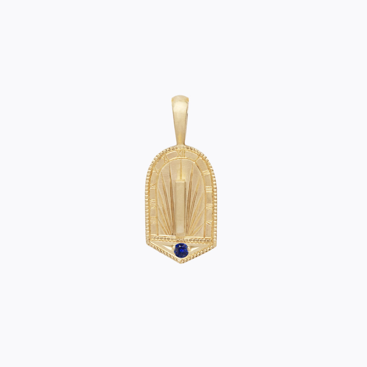 Trip Around the Sundial Birthstone Pendant – 14K gold with natural birthstone, Melissa Scoppa