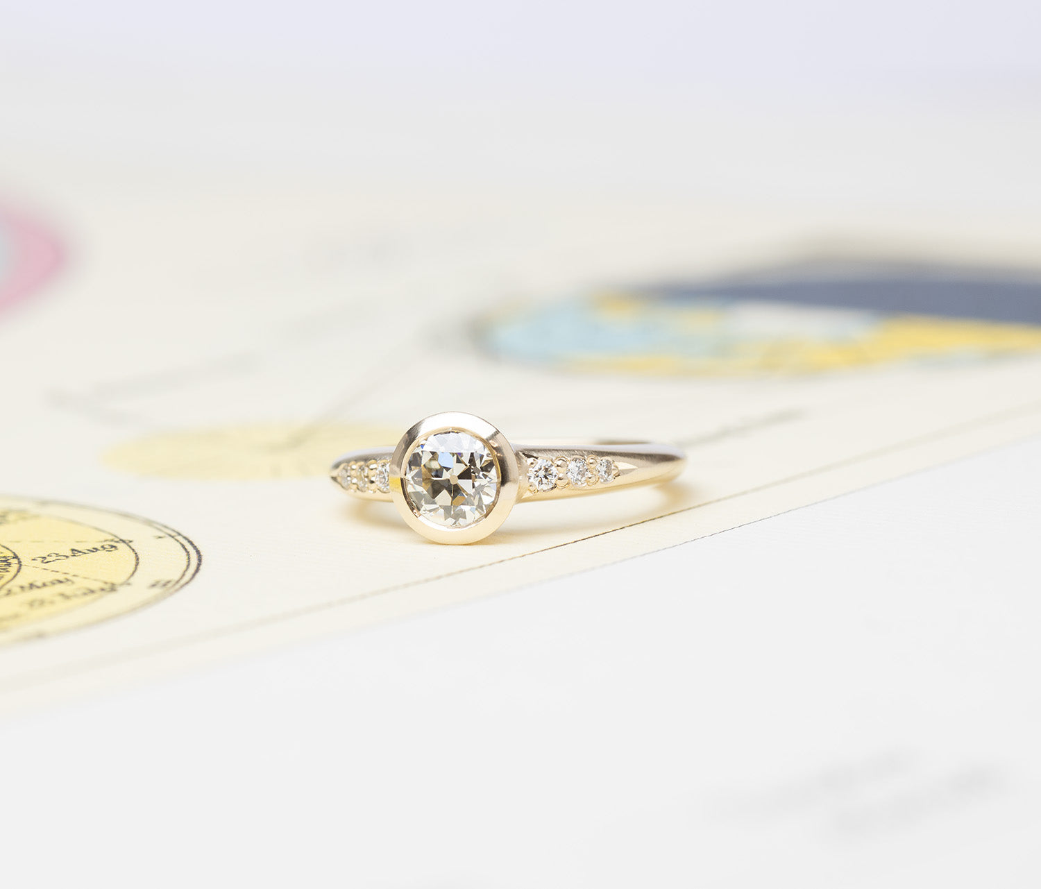 Low Tide Thin Solitaire 0.82ct. Old European Diamond