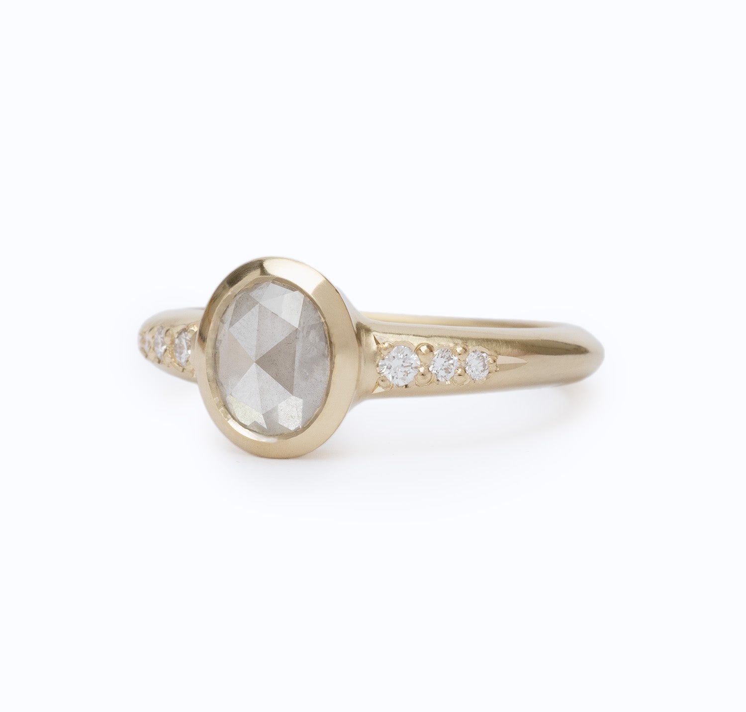 Low Tide Thin Solitaire 1.30ct. Oval Rose Cut Diamond