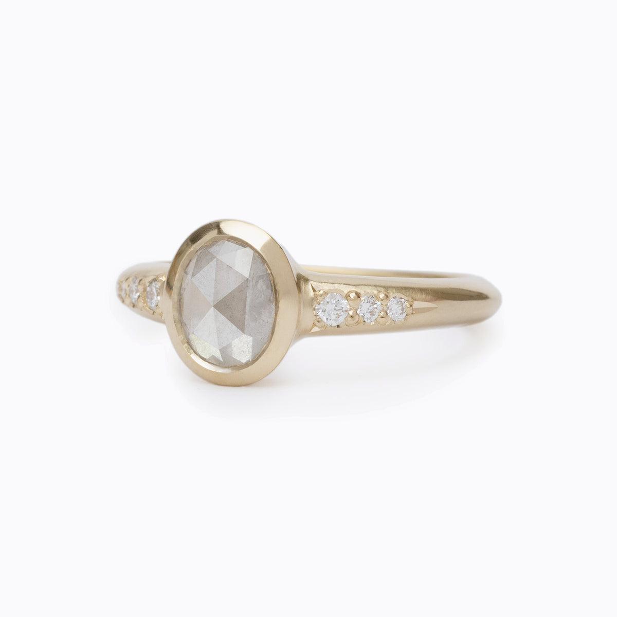 Low Tide Thin Solitaire 1.30ct. Oval Rose Cut Diamond – view 2