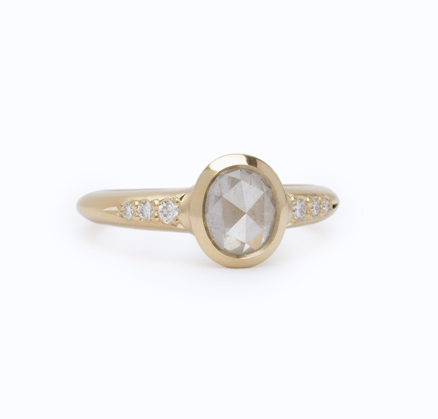 Low Tide Thin Solitaire 1.30ct. Oval Rose Cut Diamond