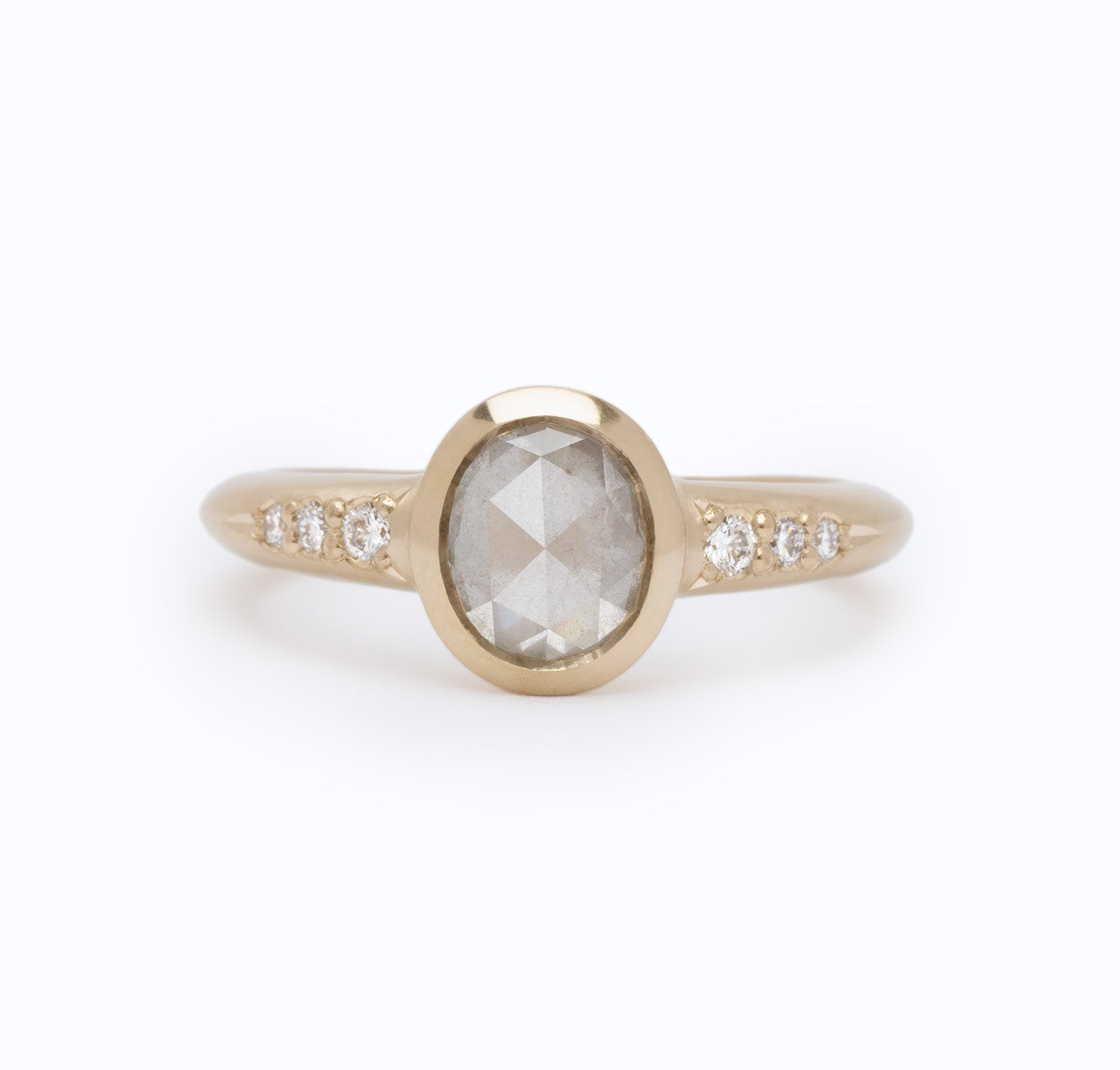 Low Tide Thin Solitaire 1.30ct. Oval Rose Cut Diamond
