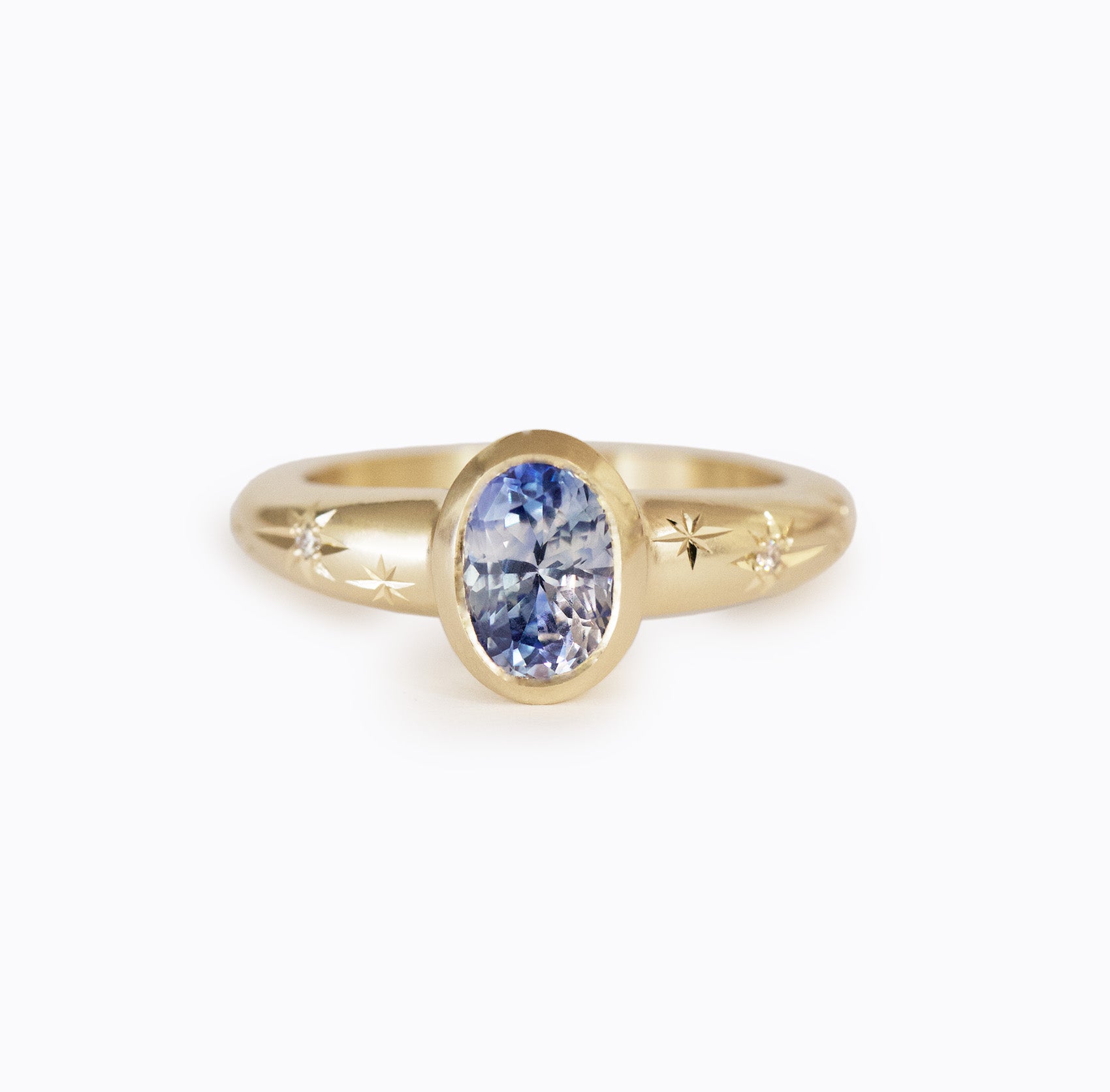 Cosmic Ring 1.60 carat Oval Parti Sapphire