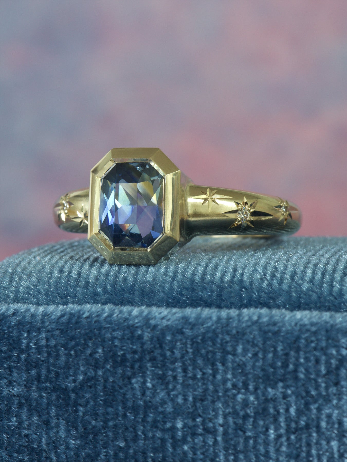 Cosmic Ring 2.70ct. Radiant cut Sapphire