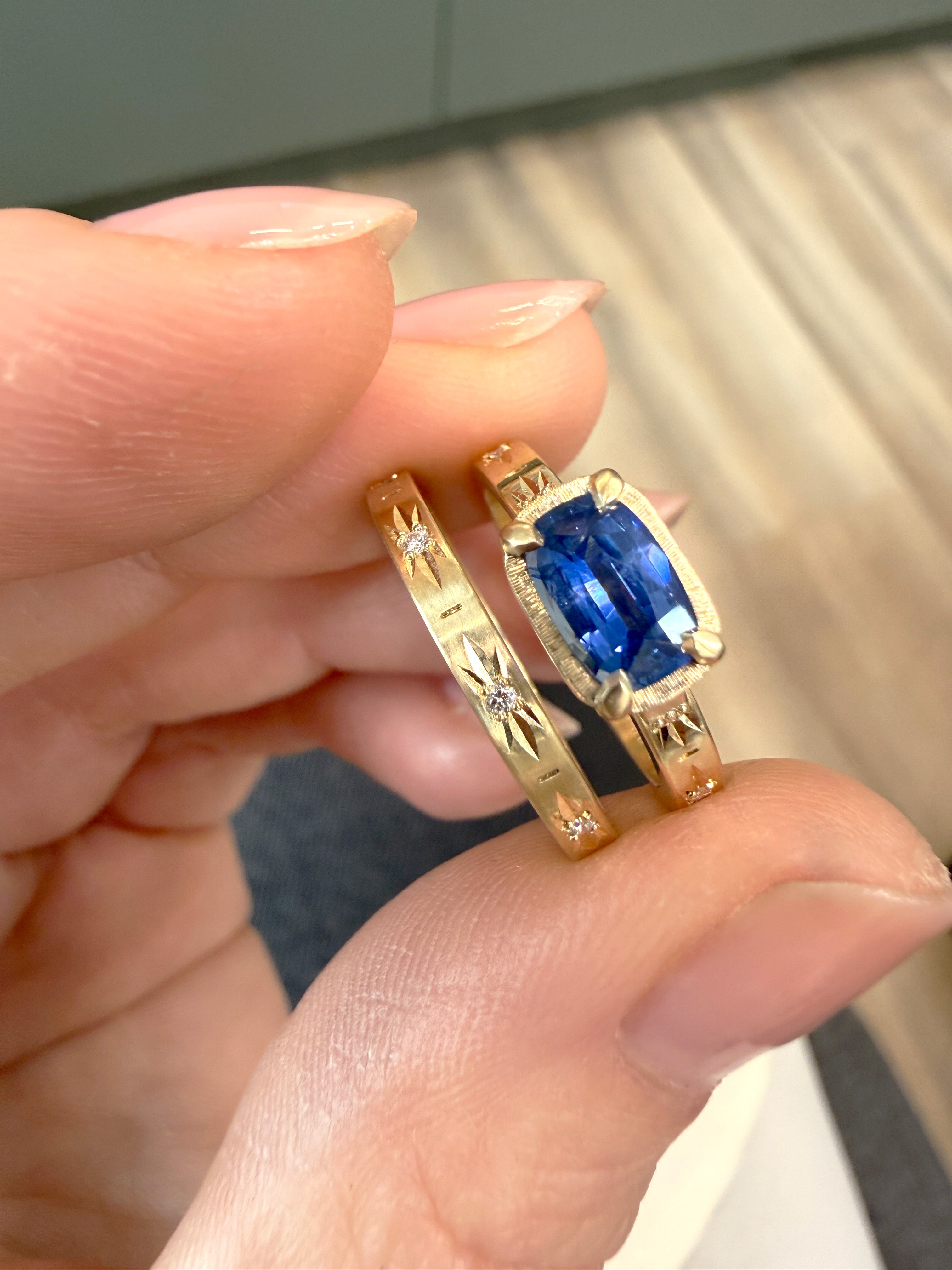 Luna Solitaire 1.10ct. Royal Blue Sapphire Cushion