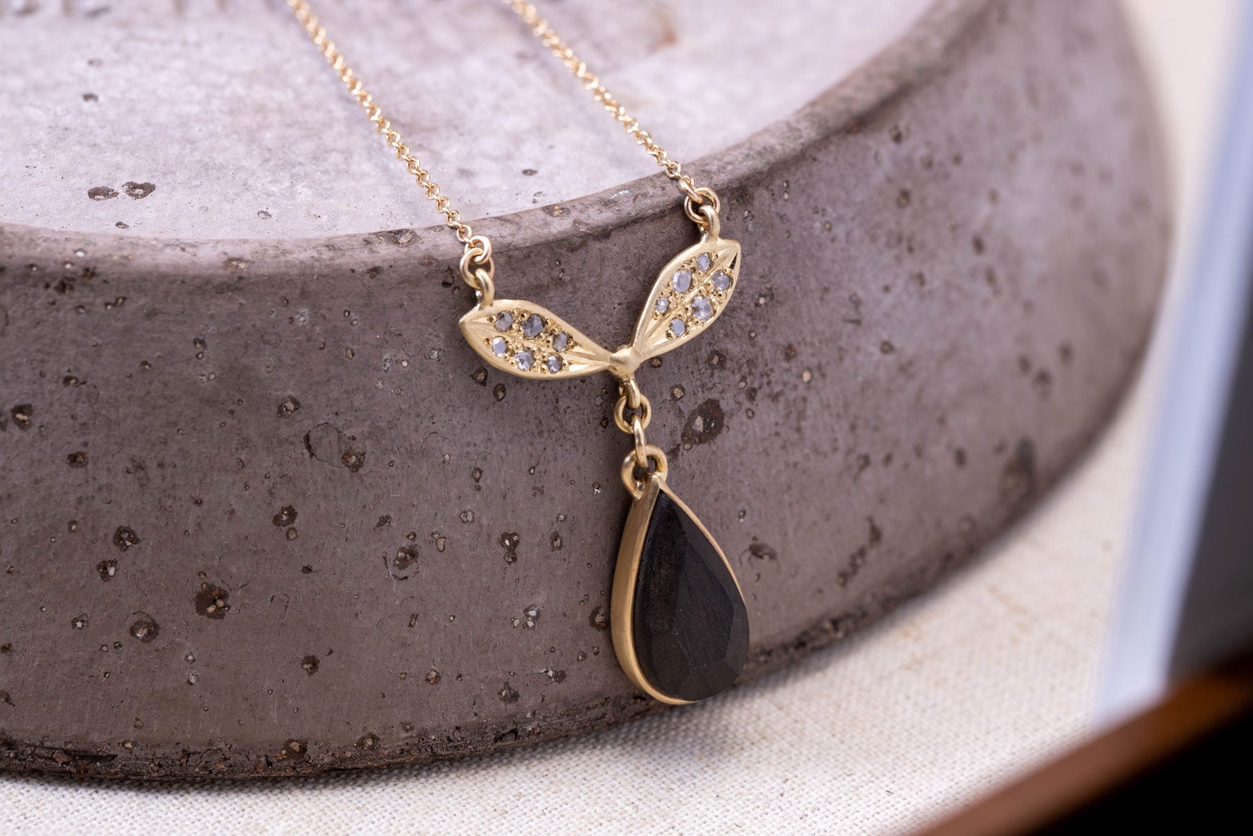 Olive and Arch Ebony Drop Pendant